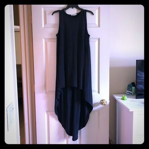 Cute charcoal-colored high low tank dress